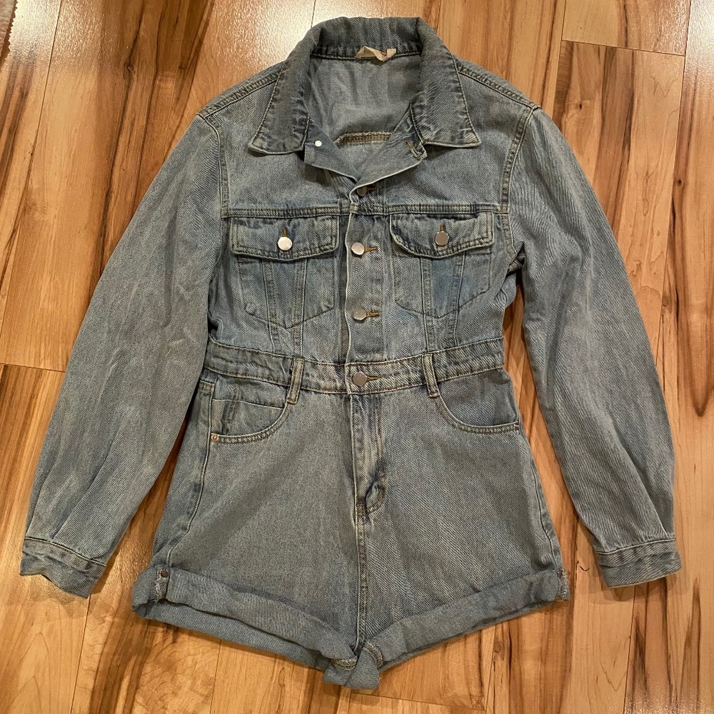 Nova Vintage jean romper—XS